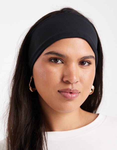ASOS DESIGN – Superweiches Jersey-Stirnband in Schwarz