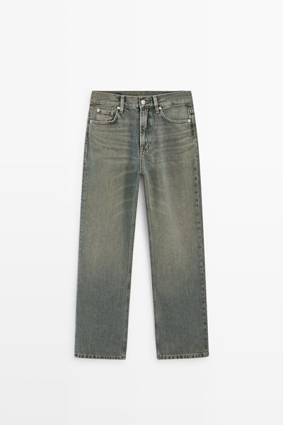 Massimo Dutti Straight-Fit-Jeans mit hohem Bund