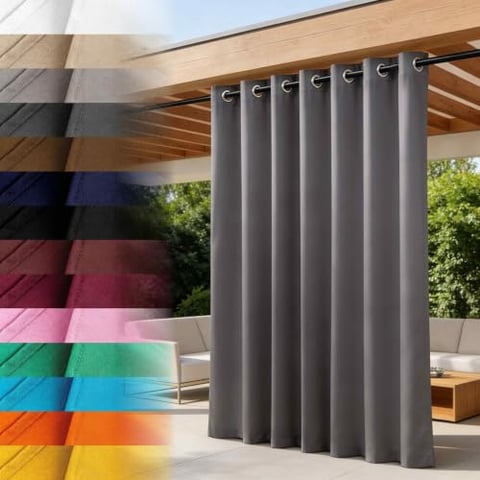 Lantigo Outdoor Vorhang Graphit 155x220 cm wasserdicht UV-fest Garten