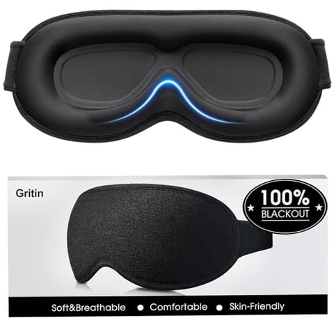Gritin 3D Schlafmaske für Seitenschläfer Upgrade Atmungsaktive Schlafbrille