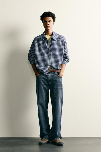 KARIERTES OVERSHIRT MIT STRUKTUR