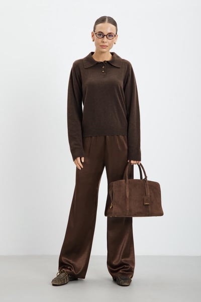 m-kae Ames Satin Pants - Espresso