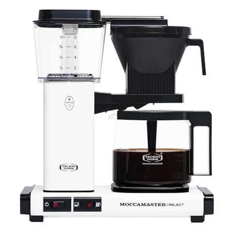 Moccamaster KBG Select, Filterkaffeemaschine, Glaskanne, Matt White, 1.25L
