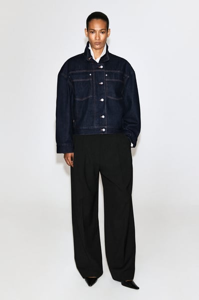 FUNNEL-NECK DENIM JACKET