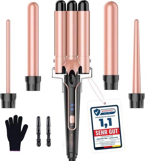Lockenstab: Lockenstäbe 3 Fässer Welleneisen 5 in 1