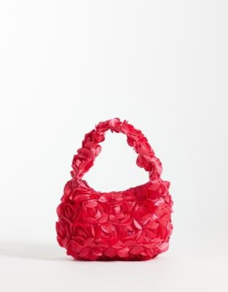 True Decadence – Handtasche in Fuchsia-Rosa mit Blumenmuster