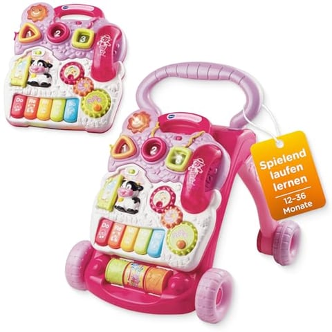VTech Spiel- und Laufwagen pink - Interaktive Laufhilfe 12-36 Monate