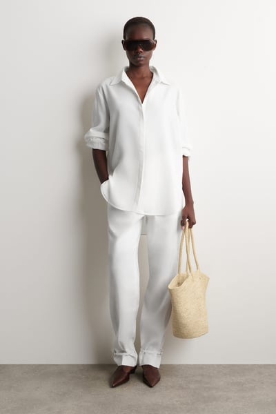 COS handgewebte Tasche - Stroh - beige