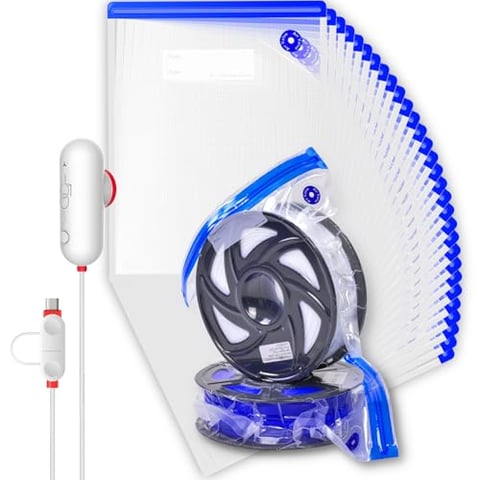 Vacbird Vakuum-Filament-Kit (30 × 34 cm) mit USB-Pumpe & 30 Beuteln, Wiederverwendbar | Staub- & Feuchtigkeitsschutz | Versiegelt alle Filament-Spulen (PLA/ABS/TPU)