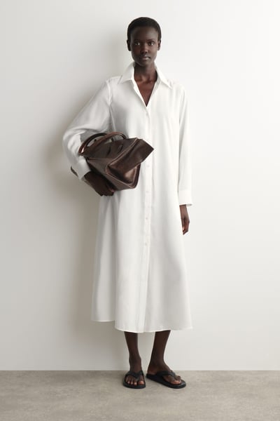 COS - fließendes Hemdkleid - weiß