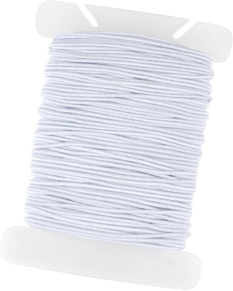 20 m Elastic Band for Bracelets, 1 mm Hat Rubber, Rubber Cord, White | Rubber cord, bead cord, elastic thread for DIY crafts, jewellery making, necklaces