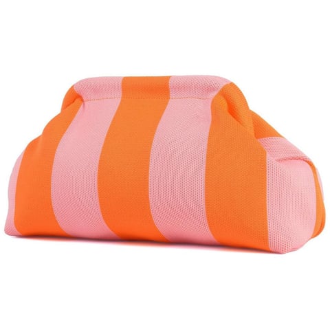 FOUORTUNATE-BEE Clutch Stricktasche gestreift Sommer Strandtasche Urlaub