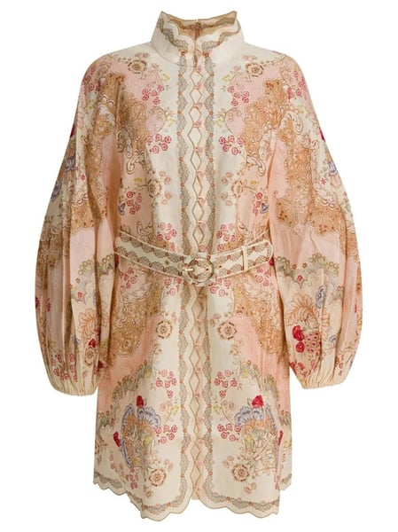 Zimmermann - Chemisier Dress With Puff Sleeves - Größe 2 - beige