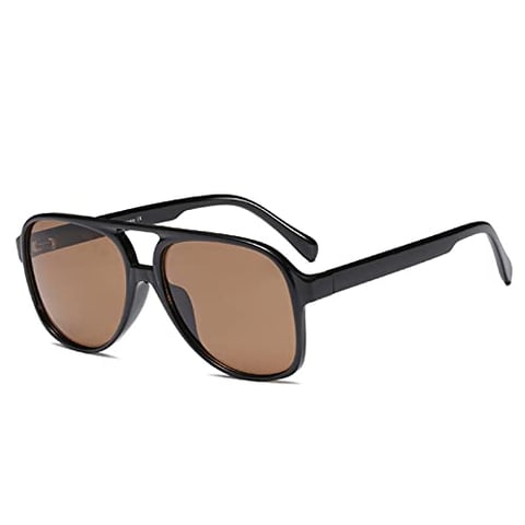 YOJUED Retro Sonnenbrille Gelb Gradient Brille Vintage Tinted Sunglasses für Damen Herren(Schwarz Tee)