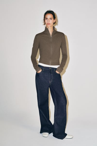 ZARA JACKE AUS 100 % WOLLE MIT REISSVERSCHLUSS