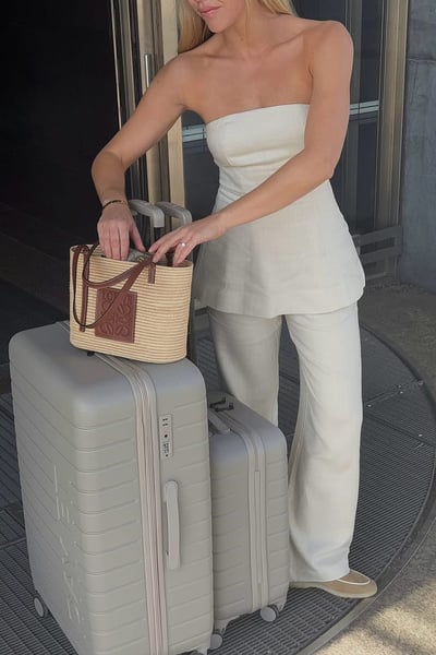 NA-KD Hose mit mittlerer Taille aus Leinenmischung Beige