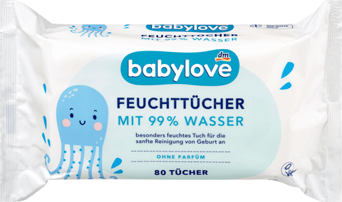 babylove Feuchttücher mit 99 % Wasser, 80 St
