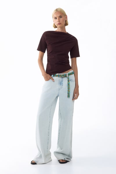 H&M Asymmetrisches Shirt mit Drapierung