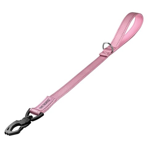 OneTigris Bolt Kurzführer Hund 52cm, Hundeleine Kurz mit Tiger Zahn Metallclip und Weiche Polsterung, Reflektierend Nylon Hundeleine Geeignet für Mittlere Große Hunde Rosa