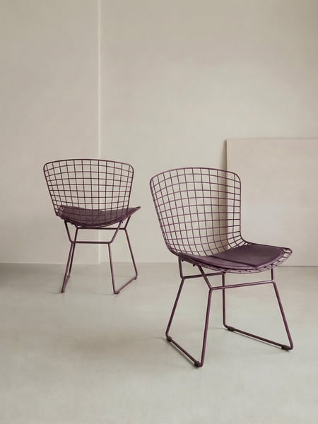 Mondra 2er-Set Stühle Metall bordeaux - Kenay Home