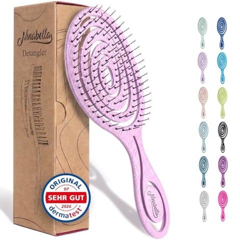 Ninabella Haarbürste ohne Ziepen - Detangler Bürste, Entwirrbürste & Lockenbürste für feines und langes Haar
