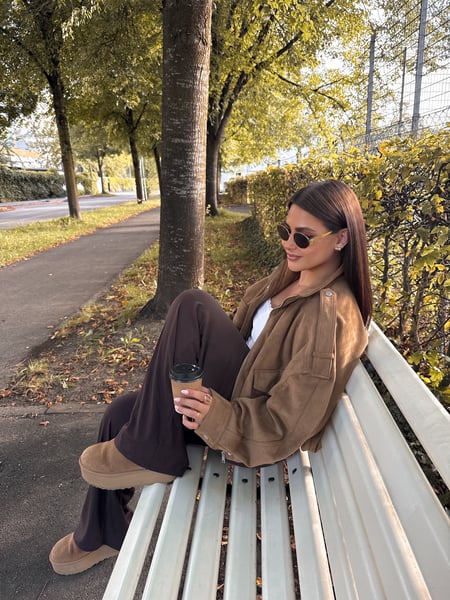 Oversize-Jacke aus Wildlederimitat