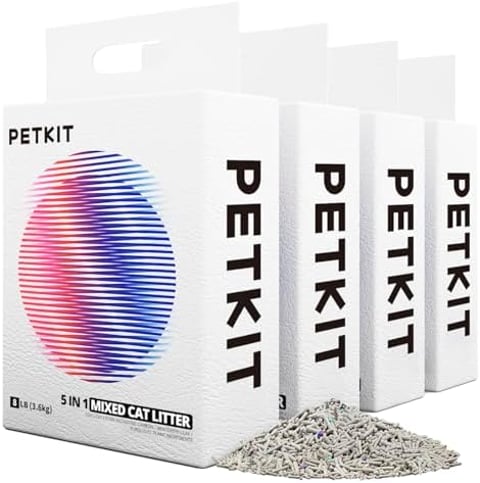 PETKIT 5 in 1 Gemischtes Katzenstreu, Spülbar, Geruchsfrei, Aktivkohle