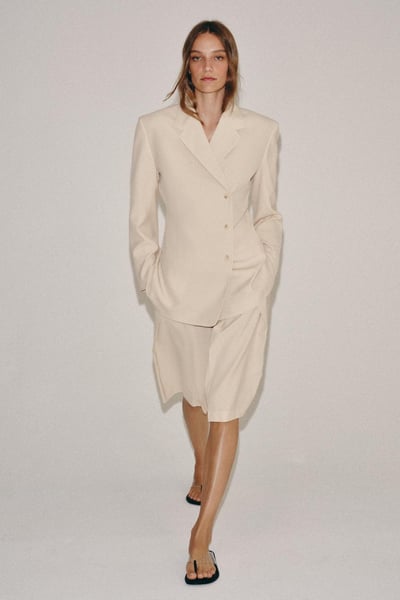 Zara Gerader Blazer aus Wollgarn