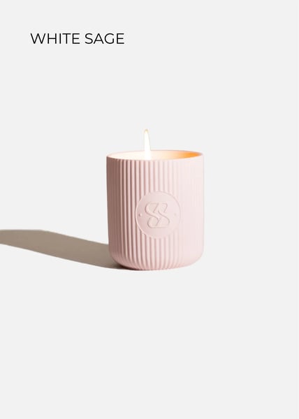 senzou SCENTED CERAMIC CANDLE | PINK | WHITE SAGE