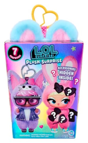 L.O.L. Surprise! Plush Surprise Überraschungsfigur, 7 Teile enthalten, Sammel-Plush mit Schlüsselanhänger, 6 Verschiedene Ausführungen zum Sammeln, geeignet ab 4 Jahren