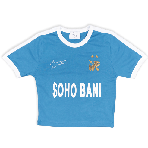 Women Blue Cropped Shirt