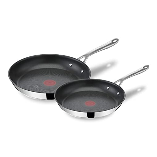 Tefal Jamie Oliver Cook's Direct On Pfannenset 24/28 cm, Bratpfanne Induktion, Antihaft, backofenfest, für alle Herdarten geeignet, genieteter Griff, E304S244