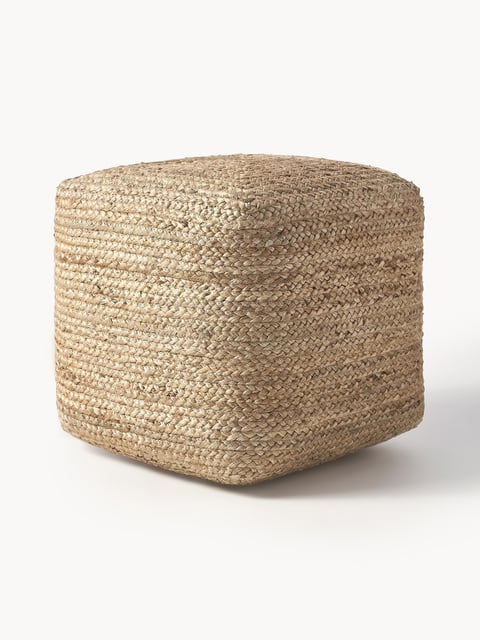 Westwing Handgefertigter Pouf Bono aus Jute