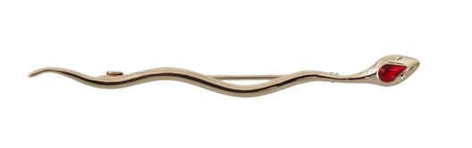 Silberne Messing Kristall Spilla Serpente Brosche Nadel
