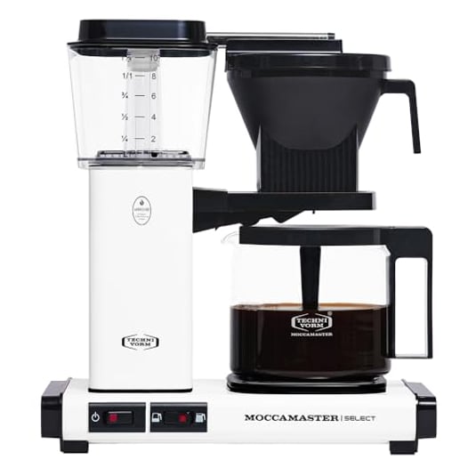 Moccamaster KBG Select, Filterkaffeemaschine, Glaskanne, Matt White, 1.25L