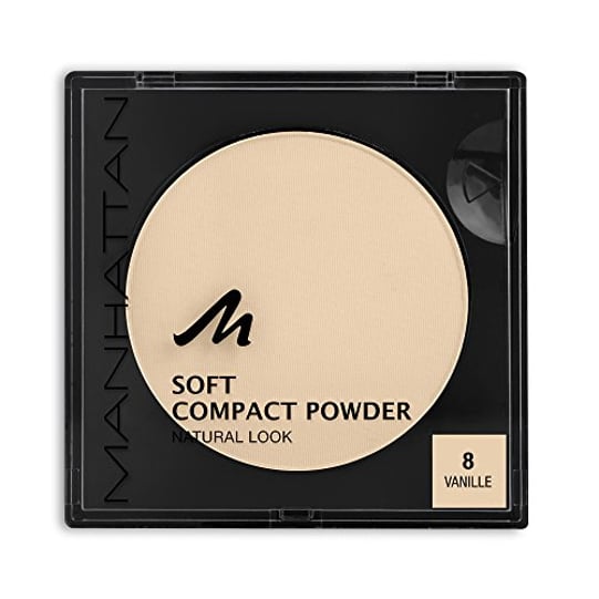 Manhattan Soft Compact Powder, Helles Kompakt Puder mit Puderquaste für einen matten, ebenmäßigen Teint, Farbe Vanille 8, 1 x 9g