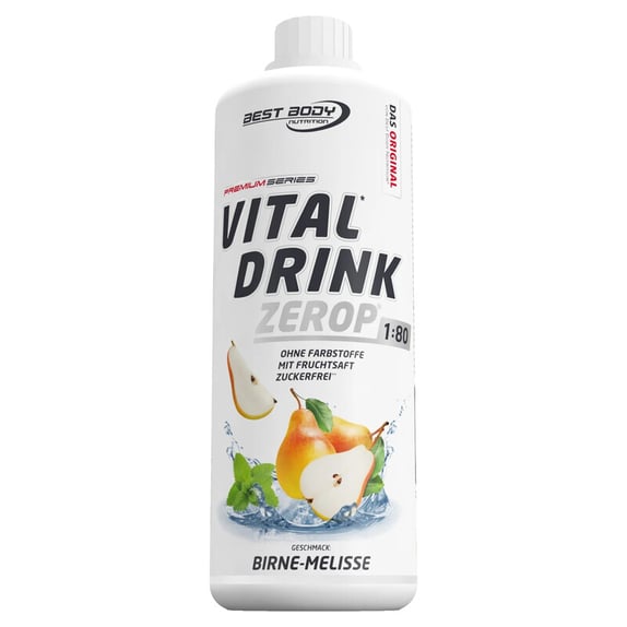 Best Body Nutrition Vital Drink Zero - Birne Melisse - 1000 ml Flasche
