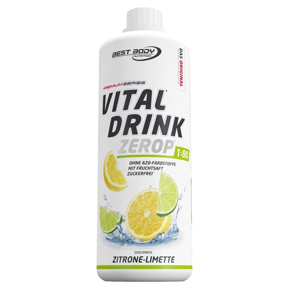 Best Body Nutrition Vital Drink Zero - Zitrone Limette - 1000 ml Flasche