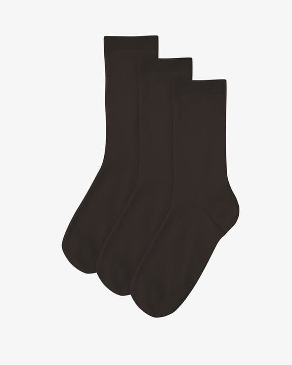 Women Classic Organic Sock - Coffee Brown (3-Pack)