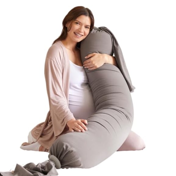bbhugme® Schwangerschaftskissen™, das preisgekrönte Schwangerschafts- & Stillkissen & Ganzkörper-Stützkissen - Stein