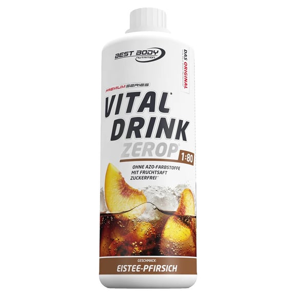 Best Body Nutrition Vitalgetränk Zero - Eistee Pfirsich - 1000 ml Flasche