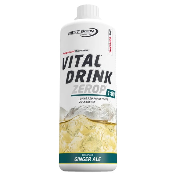 Best Body Nutrition Vitalgetränk Zero - Ginger Ale - 1000 ml Flasche
