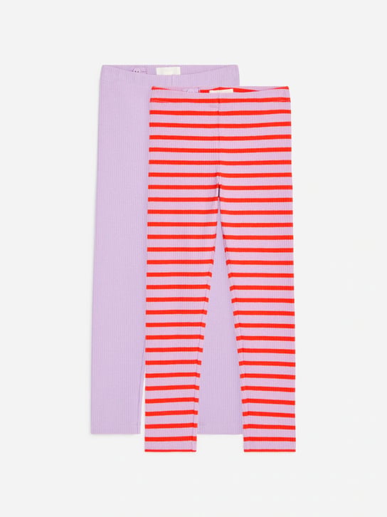 Gerippte Jersey-Leggings, 2er-Set