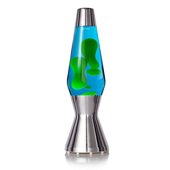 Mathmos Astro Lavalampe in Silber | Britische Erfinder des Designklassikers von 1963 | Lavalampen in Blau und Grün | Handgefertigt in Großbritannien nach höchsten Sicherheitsstandards