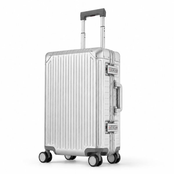Travelhouse Tokyo Handgepäck Koffer S Silber 55 x 36 x 23 cm | Aluminium-Hartschale | TSA-Schloss, Aluminiumrahmen