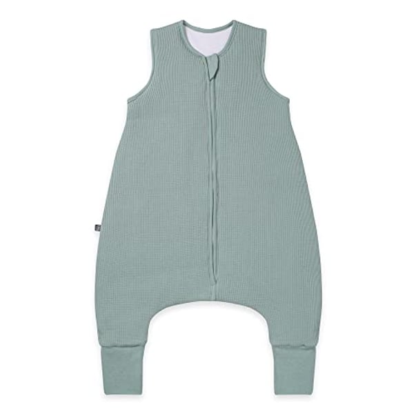 emma & noah Baby Schlafsack mit umschlagbaren Füßen 2.5 TOG, Strampelsack für den Herbst und Winter, Bio-Baumwolle, OEKO-TEX Zertifiziert, Ideal für aktive Kinder (Essential Mint, 80)