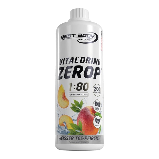Best Body Nutrition Vitalgetränk Zero P Weißer Tee Pfirsich 1000 ml Flasche