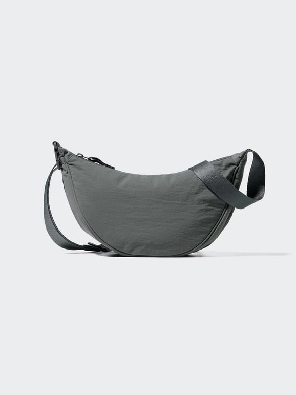 UNIQLO Runde Mini Schultertasche, Dunkelgrau