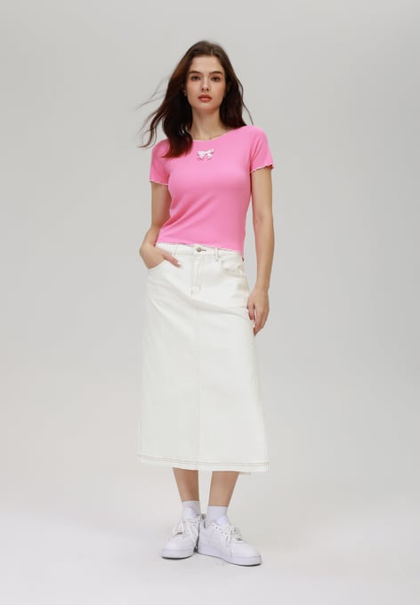 Even&Odd Jeansrock - washed white