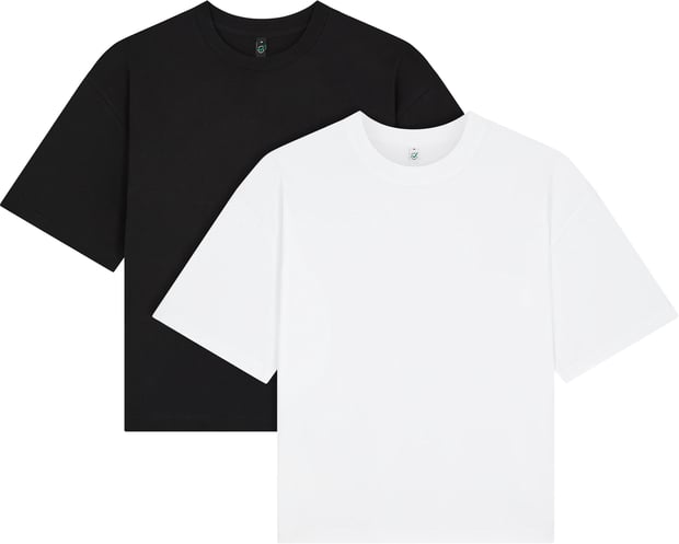 Organic Women's Heavy Boxy T-Shirt - 2er-Mix - black/white